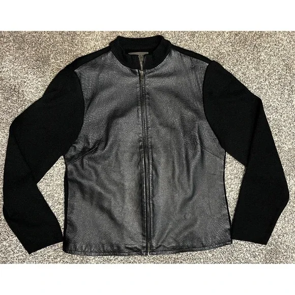 John Paul Richard Jacket Womens Medium Black Leather Full Zip Lined Stand Collar - Picture 9 of 11